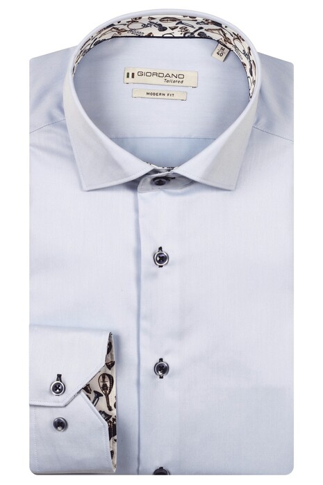 Giordano Locarno Subtle Contrast Two-Ply Plain Twill Overhemd Soft Blue