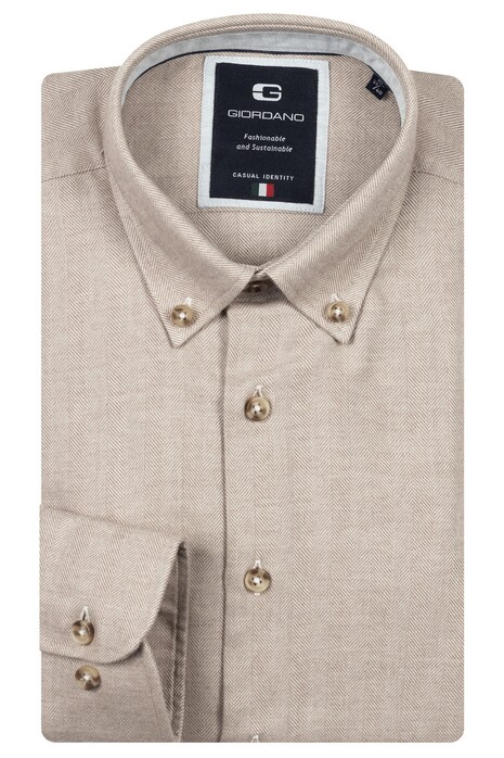 Giordano Loretto Button Down Herringbone Overhemd Kitt