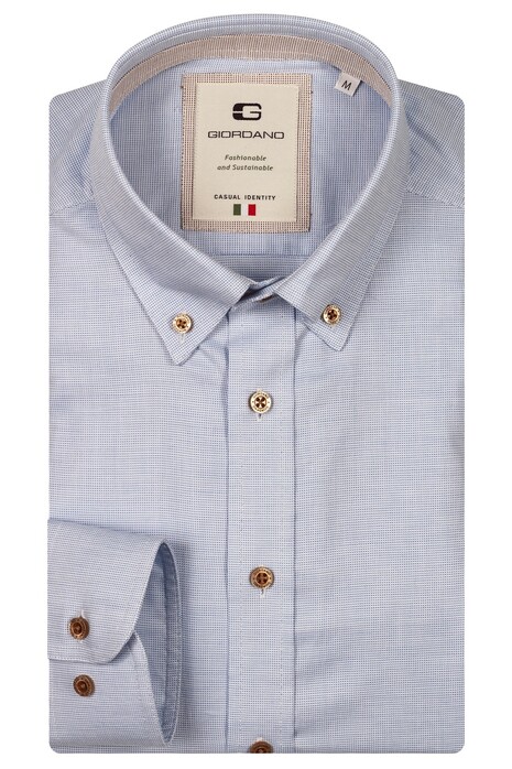 Giordano Loretto Button Down Luxury Pinpoint Dobby Overhemd Licht Blauw