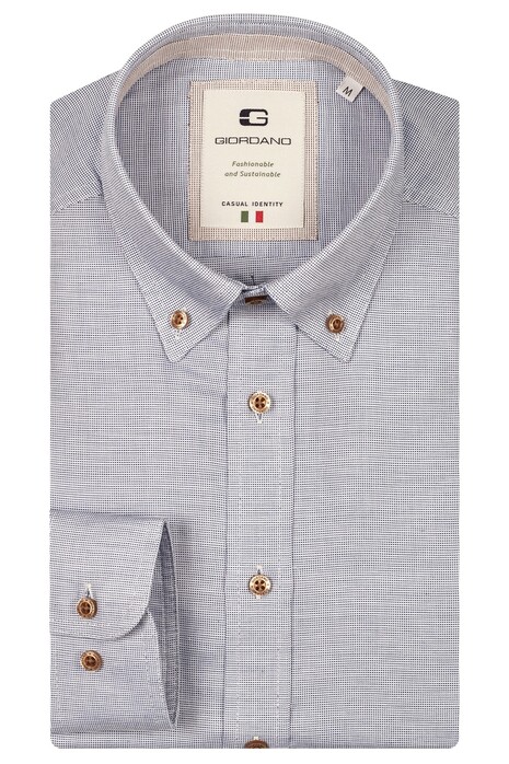 Giordano Loretto Button Down Luxury Pinpoint Dobby Overhemd Pastel Blauw