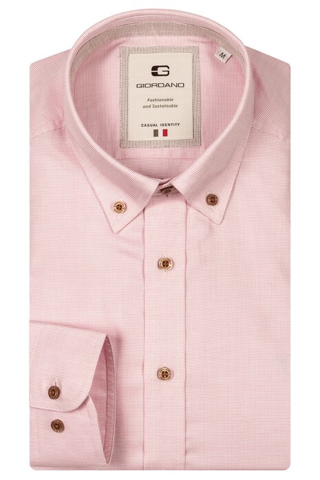 Giordano Loretto Button Down Luxury Pinpoint Dobby Overhemd Roze