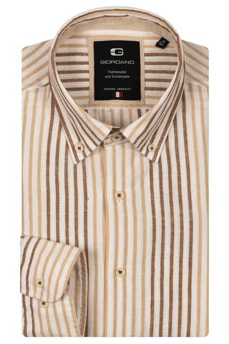 Giordano Loretto Cotton Linnen Stripe Button-Down Overhemd Kitt