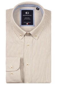 Giordano Loretto Fine Striped Washed Classic Oxford Button-Down Overhemd Kitt