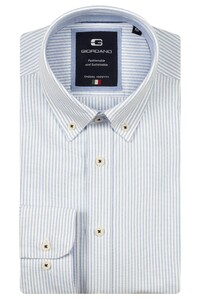 Giordano Loretto Fine Striped Washed Classic Oxford Button-Down Overhemd Soft Blue