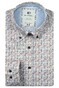 Giordano Loretto Paperclip Pattern Button-Down Satin Stretch Overhemd Deep Mauve-Multi