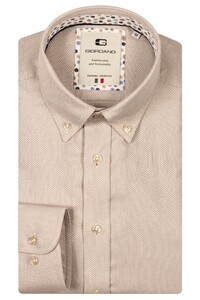 Giordano Loretto Plain Dobby Texture Button Down Two-Ply Cotton Overhemd Kitt
