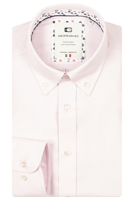 Giordano Loretto Plain Dobby Texture Button Down Two-Ply Cotton Overhemd Roze