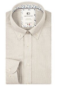 Giordano Loretto Plain Dobby Texture Button Down Two-Ply Cotton Shirt Pastel Green