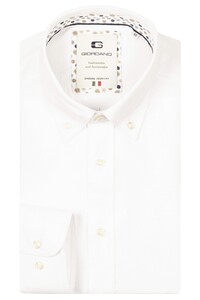 Giordano Loretto Plain Dobby Texture Button Down Two-Ply Cotton Shirt White