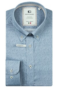Giordano Loretto Satin Stretch Micro Herringbone Overhemd Dark Denim