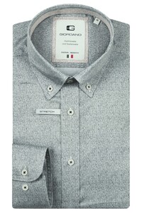 Giordano Loretto Satin Stretch Micro Herringbone Overhemd Donker Groen