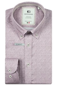 Giordano Loretto Satin Stretch Micro Herringbone Overhemd Mauve