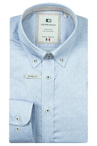 Giordano Loretto Satin Stretch Micro Herringbone Shirt Soft Blue