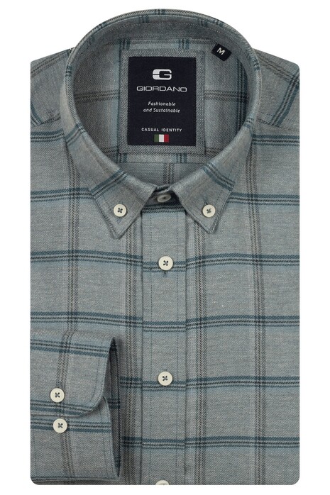Giordano Loretto Soft Flanel Check Overhemd Soft Blue