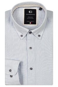 Giordano Loretto Soft Washed Cotton Linen Button Down Fine Stripe Shirt Light Blue