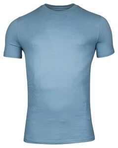 Giordano Luca Crew Neck Uni Color Soft Liquid Cotton T-Shirt Pastel Blauw