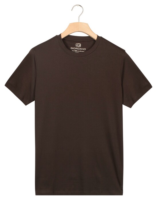 Giordano Luca Uni Color Luxury Soft Supima Liquid Cotton T-Shirt Donker Bruin