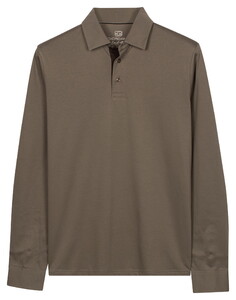 Giordano Luke Long Sleeve Solid Color Liquid Cotton Polo Faded Green