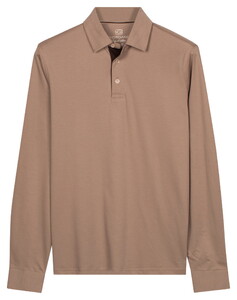 Giordano Luke Long Sleeve Solid Color Liquid Cotton Poloshirt Beige