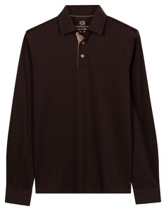 Giordano Luke Long Sleeve Solid Color Liquid Cotton Poloshirt Dark Brown Melange