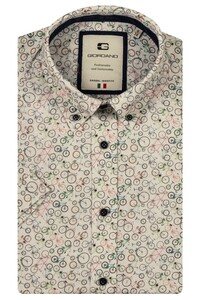 Giordano Macerata Bike Pattern Button Down Shirt Red