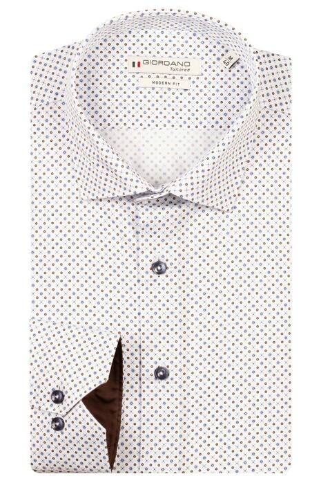 Giordano Maggiore Abstract Graphic Star Circle Pattern Overhemd Donker Bruin