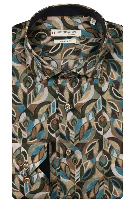 Giordano Maggiore Abstract Liberty Pattern Shirt Green-Multi