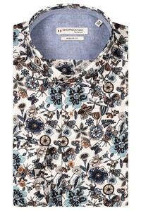Giordano Maggiore Allover Flower Fantasy Semi Cutaway Collar Overhemd Bright White-Multi