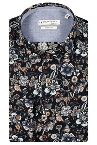 Giordano Maggiore Allover Flower Fantasy Semi Cutaway Collar Overhemd Navy-Multi