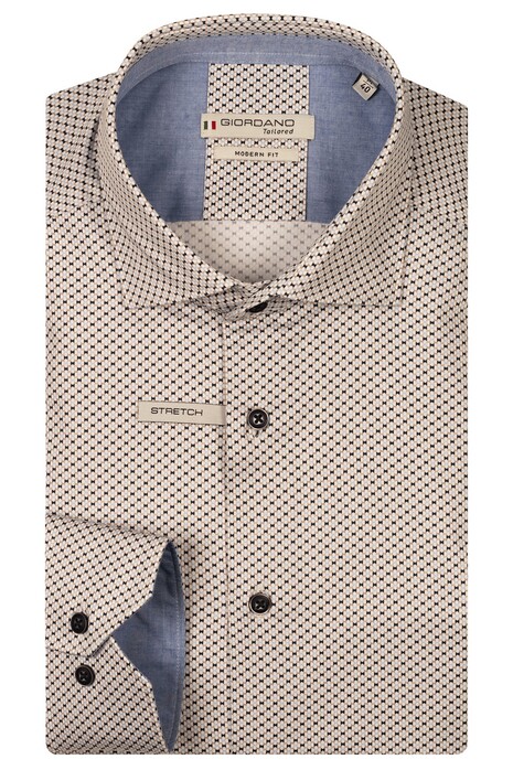 Giordano Maggiore Allover Mini Abstract Graphic Pattern Overhemd Zand-Multi