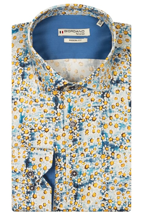 Giordano Maggiore Allover Mini Flowers Overhemd Lichtblauw-Multi