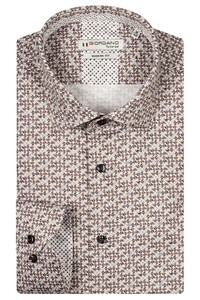 Giordano Maggiore Allover Mini Paisley Overhemd Donker Bruin