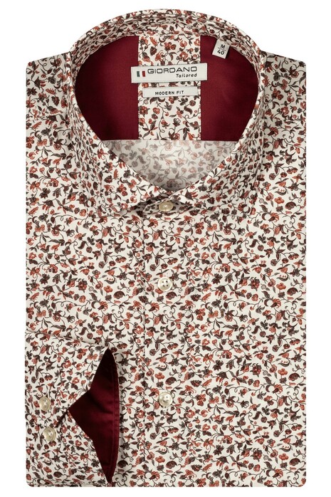 Giordano Maggiore Allover Small Flower Pattern Overhemd Rood