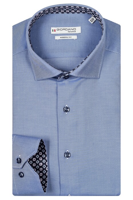 Giordano Maggiore Bold Twill Semi Cutaway Overhemd Bright Blue