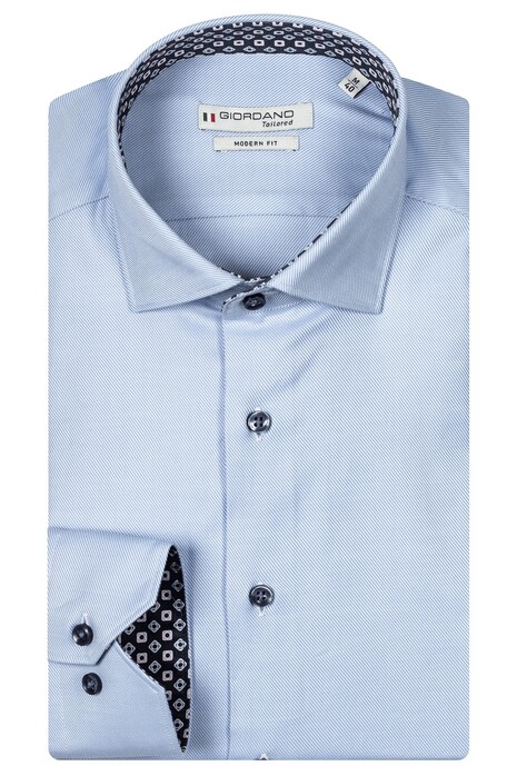 Giordano Maggiore Bold Twill Semi Cutaway Overhemd Licht Blauw