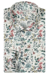Giordano Maggiore Colorful Flowers Subtle Check Overhemd Off White-Multi