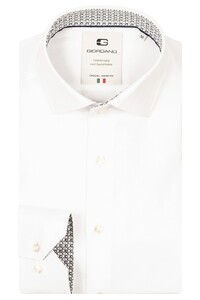 Giordano Maggiore Diagonal Stripe Double Twill Two-Ply Cotton Shirt White