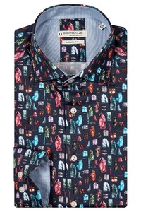 Giordano Maggiore Fancy Fashion Pattern Shirt Dark Navy-Multi