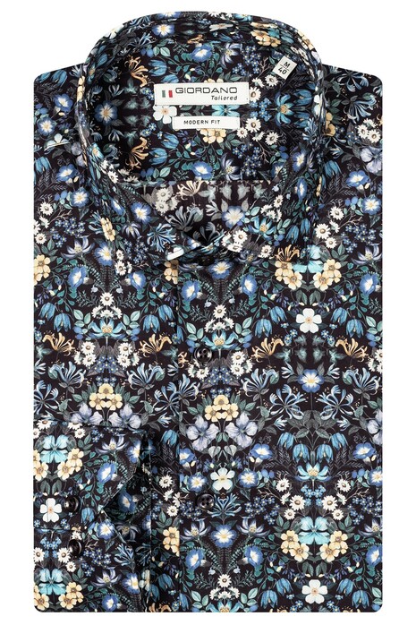 Giordano Maggiore Fancy Flowers Overhemd Donker Navy-Multi