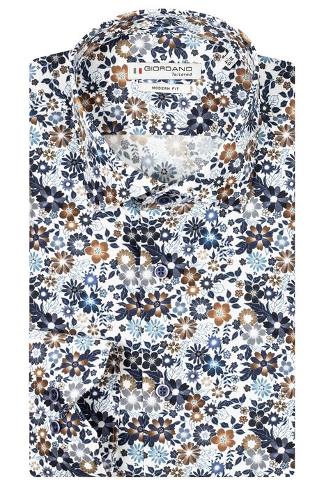 Giordano Maggiore Fantasy Floral Pattern Overhemd Dark Navy-Beige