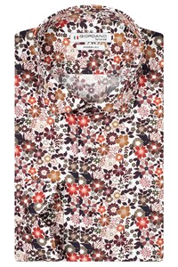 Giordano Maggiore Fantasy Floral Pattern Overhemd Rood-Bruin