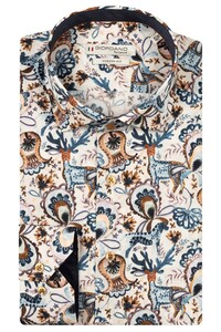 Giordano Maggiore Fantasy Paisley Deer Bells Pattern Shirt Dark Brown-Multi