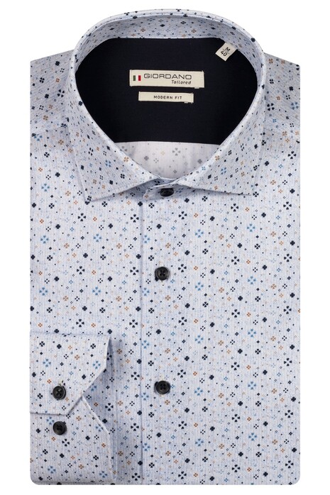 Giordano Maggiore Fine Twill Allover Graphic Pattern Overhemd Blauw