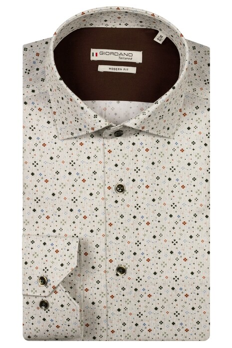 Giordano Maggiore Fine Twill Allover Graphic Pattern Overhemd Groen