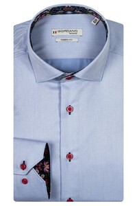 Giordano Maggiore Fine Twill Floral Contrast Overhemd Blauw