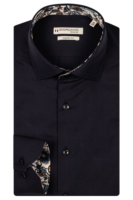 Giordano Maggiore Fine Twill Two-Ply Cotton Semi Cutaway Collar Overhemd Navy