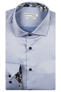 Giordano Maggiore Fine Twill Two-Ply Cotton Semi Cutaway Collar Overhemd Pastel Blauw