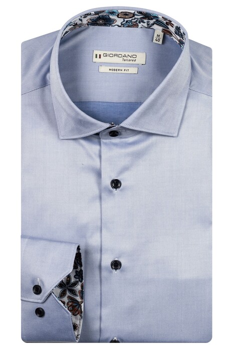 Giordano Maggiore Fine Twill Two-Ply Cotton Semi Cutaway Collar Overhemd Pastel Blauw