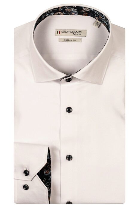 Giordano Maggiore Fine Twill Two-Ply Cotton Semi Cutaway Collar Overhemd Wit