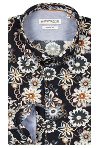 Giordano Maggiore Large Bold Floral Pattern Overhemd Donker Navy-Multi